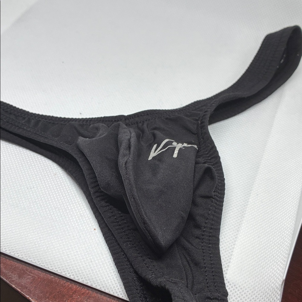 Kyle Black Men's Pouch Thong with Signature Logo M